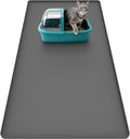 Cat Litter Mat, 51" x 25.6" Silicone Cat Mat for Litter Box, Silicone Cat Litter Box Mat for Scatter Control, Easy Clean, Waterproof and Non-Slip(Grey)