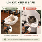 CHEERPALS Cloud Cat Bed Desk Mounted Hammock for Indoor Cats Perch Foldable | Reversible Mesh Warm Plush Mat, 90° Space Saving, Machine Washable Support Pet Bed for Kitty and Puppy(Grey, Large)
