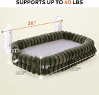 CHEERPALS Cat Window Perch for Indoor Cats Hammock for Window with Reversible Cushion, Foldable Cat Window Bed for Large Cats and Kittens, Cloud Series(Green,Large)