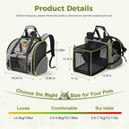 Lekereise Expandable Cat Backpack Carrier for Cats and Small Dogs up to 18 lbs, Widened Interior with 30% More Bottom Space, Rear Expansion up to 80% More Space, Breathable Mesh, Sun Shade, Grey
