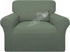 Easy-Going 100% Waterproof Oversized Chair Couch Cover, Stretch Sofa Cover | Dual Waterproof Sofa Slipcover, Leakproof Furniture Protector Against Stain Spill from Kids, Pets, Dog, Grayish Green