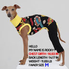 D Doggy Star Italian Greyhound Clothes Stretchable Bow Sleeveless Onesie Whippet for Dog (XL,Onesie Bow Black)