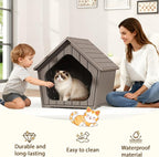 Cat Litter Box Enclosure, Hidden Covered Litter Box Furniture with Air Holes, Resin Outdoor Cat House Weatherproof, Wide Opening Design for Easy Cleaning, Grey