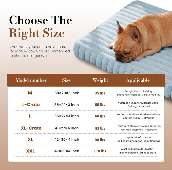 Dog Beds for Large Sized Dog, Orthopedic Foam with Waterproof Lining | Egg crate foam for joint support. Soft plush surface. Non-slip bottom. Removable & machine washable cover. OEKO-TEX certified