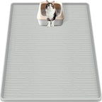 Silicone Cat Litter Box Mat 34"x 20" Extra Large Cat Rubber Mat | Cat Mat for Litter Box, Non-Slip, Waterproof Cat Litter Trapping Mat with Raised Edge, Kitty Litter Mat for Floor, Easy Clean
