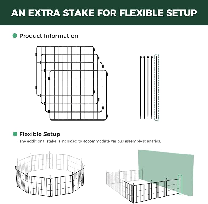 FXW MiniPaws Dog Playpen, Indoor, Yard & RV Camping, 20" H, 4 Panels | Portable, Expandable Layout, Tool-Free Setup, For Puppies & Small Dogs