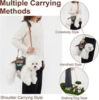 Wakytu Dog Lift Harness Dog Carrier Sling for Small Dogs & Cats,L | stylish puppy sling carrier with handle & pocket,adjustable leash,walking & travel