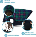 Gooby Fashion Vest Check Dog Jacket - Yellow Check, Medium - Warm Zip Up Dog Bomber Vest with Dual D Ring Leash Water Resistant for Small to Medium Dogs
