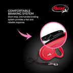 FLEXI® Classic XS Tape Retractable Dog Leash, 3-Finger Grip, 10 ft - Red | German engineered, Pocket-Size original flexi leash, durable quality for dogs up to 18 lbs, tangle-free,reliable brake system