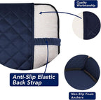PureFit Reversible Quilted Sofa Cover, Water Resistant Medium Slipcover Furniture Protector, Washable Couch Cover with Non Slip Foam and Elastic Straps for Kids, Dogs, Pets (Loveseat, Navy/Ivory) | Navy/Ivory, Water Resistant Couch Protector, Washable ...