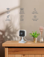 GNCC 2K Cameras for Home Security Indoor Cameras Wireless 2.4G/5G with App | Pet Cam, Dog Camera, Motion Detection, 2 Way Audio, Works with Alexa, Cloud Storage Optional, Fixed View, Plug-in, 4 Pack