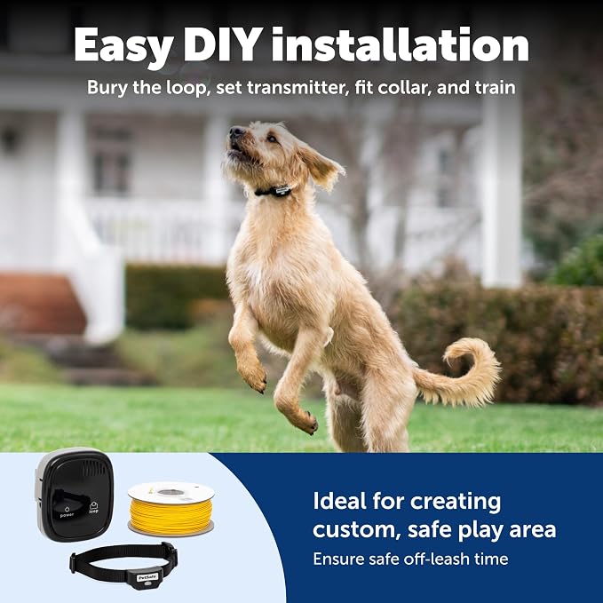 PetSafe Rechargeable In-Ground Fence, Up to 1/3 Acre | Expandable to 25 Acres, Waterproof Rechargeable Collar, 4 Static Levels Plus Tone, Dogs & Cats 5 lb+
