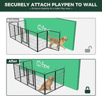 FXW Rollick Dog Playpen with Fence-to-Wall Anchors, 40" H, 8 Panels | Heavy-Duty & Easy setup Play Area, Flexible Boundaries, Indoor & Yard, For Medium & Large Dogs, Patented