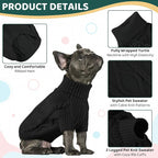 Queenmore Dog Sweater Large Size,Warm Dog Sweaters for Big Dogs,Chunky Knitted Doggy Sweater for Extra Large Dogs Boy Girl, Big Doggie Turtleneck Winter Outfit (Black,2XL)