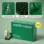 Earth Rated Dog Poop Bag Holder, 1 Dispenser and 900 Bags, Lavender | Durable and Guaranteed Leakproof Poop Bags