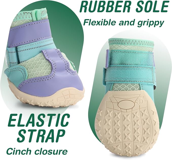 Dog Shoes for Medium Dogs, Large Dog Boots for Winter Snow, Hot Pavement, Dog Booties & Paw Protectors Blue Size 3