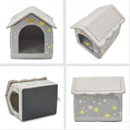 Jiupety Dog House Indoor, S Size Indoor Dog House for Small Dogs and Cats, Warm Cave Sleeping Nest Bed for Cats and Dogs, Gray