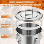 30LB Stainless Steel Dog Food Storage Container with Lid & Scoop, Large Metal Dog Food Container for Dry Pet Food, Pet Food Storage Container for Kibble, Cat Food and Treats