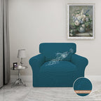Easy-Going 100% Waterproof Chair Couch Cover, Stretch Jacquard Sofa Cover | Dual Waterproof Sofa Slipcover, Leakproof Furniture Protector for Kids, Pets, Dog and Cat (Chair, Peacock Blue)