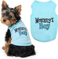Parisian Pet Dog Shirt Mommy’s Boy Pet Shirt – 100% Cotton Shirts for Large Dogs – Blue Sleeveless Puppy Clothes – Lightweight and Breathable Dog Apparel – Boy Dogs Clothes - Stretchy Dog Shirt