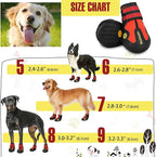 DcOaGt Dog Shoes for Large Dogs, 4PCS Anti-Slip Dog Boots & Paw Protectors for Hot Pavement Winter Snow Hiking Walking, Waterproof Breathable and Reflective Dog Booties for Large Size Dogs