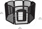 Amazon Basics 8-Panel Octagonal Plastic Dog Playpen, Portable Indoor/Outdoor Pet Fence with Gate, Exercise Pen for Puppies and Small Animals, 34 inches, Black