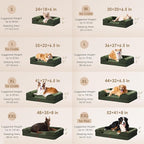 EHEYCIGA Orthopedic Dog Beds Large Sized Dog, Waterproof Washable Pet Bed | Non-Slip Bottom and Egg-Crate Memory Foam XL Dog Couch Bed with Washable Removable Cover, Dark Green, 41Inch