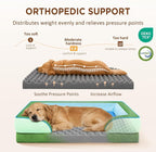 Comfort Expression Orthopedic Dog Bed for Extra Large Dogs with Bolster | Waterproof Dog Couch Bed with Washable Cover & Non-Slip Bottom, Supportive Egg Crate Foam XL Pet Bed, 45x35 Inch