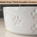 Ceramic Dog Bowl Set of 2 with Anti-Skid Base, 5.5"W x 2"H, 2 Cup Capacity | Thick Ceramic, Dishwasher Safe, Anti-Skid Rubber Base, 2 Cups per Bowl, Ceramic Food and Water Bowls Set of 2 for Small Dogs