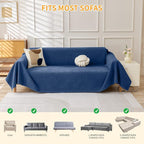 Deep Dream Cat-Scratch Resistant Couch Cover, Waterproof Sofa Cover for 3 Cushion Couch Washable, Pet Friendly Couch Protectors Anti Slip Thickened Love Seat Slipcovers for Dogs Pets,91" x 118",Blue