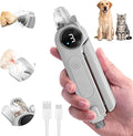 2-in-1 Quiet Electric Pet Nail Clipper & Grinder with Light for Dogs Cats (Gray) | Dual LED Lights,3-Speed Grinder,Nail Clipping Splash Guard,Type-C Rechargeable,Quiet Design for Anxious Dogs & Cats
