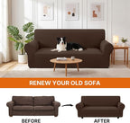 XINEAGE Stretch 4 Seater Slipcover, Non-Slip Pet Couch Cover,Light Coffee | Washable Furniture Protector, Elastic Bottom, Dogs & Cats Friendly, Scratch-resistant, Fast Setup, High Elasticity