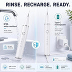 Dog Teeth Cleaning Kit, Ultrasonic Dog Plaque and Tartar Remover | Contact-Activated Pet Dental Care Tool with 3 Modes, 4 Heads, LED Light, IPX6 Rechargeable Dog Cat Teeth Cleaner - White