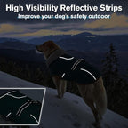 Lelepet Dog Coats for Large Dogs Waterproof Dog Jacket with Adjustable Fit | Winter Jacket Reflective Pet Fleece Vest Windproof Cold Weather Coats with Adjustable Buckle & Leash Hole, Dark Green, XL