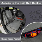 Dog Car Seat Cover Front Seat - Waterproof and Non-Slip, Heavy-Duty Pet Seat Protector with Side Flaps, Full Protection for Front Bucket Chairs on Cars SUVs Trucks (Grey, Standard Front)