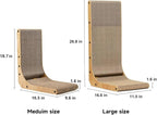 FUKUMARU Cat Scratcher, 18.7 Inch L Shaped Cat Scratch Pad Wall Mounted | Vertical Cat Scratching Board with Ball Cat Toy for Indoor Cats, Cardboard Cat Scratcher for Wall Sofa Couch