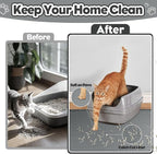 Silicone Cat Litter Mat for Litter Box 40”x28” Large Cat Mat, Dark Grey | Waterproof, Non-Slip, Leak-Proof Rug Mat with Lip, Easy to Clean, Extra Large Litter Catcher Mat for Floor