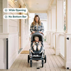 Babepai Retractable Baby Gates for Stairs, Retractable Dog Gate for Indoor/Outdoor Use | Child Gates for Doorways, Deck, Porch, Hallways, Patio (Black, 72" Wide × 34" Height)