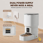 Automatic Pet Feeder for Cats & Dogs – 4L Button Type Programmable Timed Food Dispenser with Portion Control, Battery Backup, and Secure Locking Lid for Healthy Pet Routines