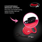 FLEXI® Classic Tape Retractable Dog Leash, Large, 16 ft - Red | German engineered, original flexi leash, durable quality for dogs up to 110 lbs, tangle-free, walking, reliable brake system