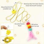 Leitee 15.2" X 10" X 8" 100 Pcs Cat Bed Storage Basket Gift Cat Variety Toys Set Cotton Rope Basket, Fish Mice Pet Bell Colorful Crinkle Balls Spring Toy for Kitten Swat Interactive (Basic,Grey,White)