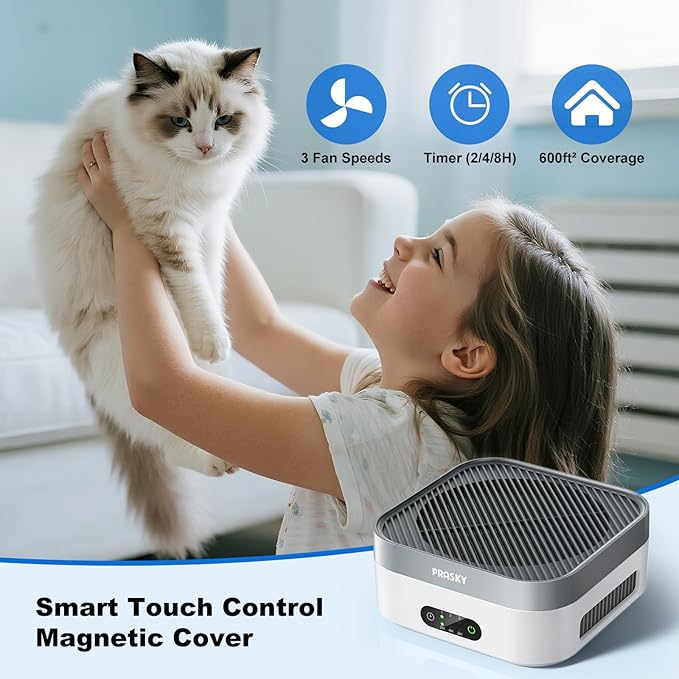 Air Purifiers for Home, Plug-in, H13 True HEPA Filter Captures Smoke Odor Pet Dander, Portable Quiet Car Air Purifier for RV/Desk/Bedroom/Office, Covers up to 600 Ft², Timer - 1 Filter | Portable, Travel/RV/Desk/Bedroom/Office, 600 Ft², Captures Smoke/...