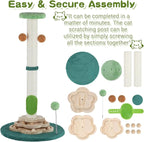 25.6inches Tall Cat Scratching Post, Cute Cat Scratching Post with Interactive Ball Two-Layer Track Spring Ball Toys and Self Groomer for Indoor Cats and Kittens Protect Your Furniture