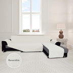 Easy-Going Reversible L-Shape Sectional Couch Cover, Large, Ivory/Ivory | Soft Sofa Slipcover For Dogs, Fits Left/Right Chaise Lounge Protector, Water Resistant Mat For Living Room