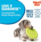 WEST PAW Zogoflex Zisc Dog Flying Disc, High Flying Aerodynamic Disc for Dogs Puppy – Lightweight, Floatable Disc for Fetch, Tug of War, Catch, Play – Doubles as Food/Water Bowl, Large 8.5", Glow