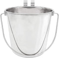 Flat Sided Pail with Dual Hooks, Snugly Fit On Dog, Cat and Critter Crates & Cages, Heavy Duty Stainless Steel | 9 Quart (PN: FSP-9)