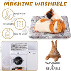 Tuanse 4 Pack Ultra Soft Dog Cat Bed Mat Small Animal Guinea Pig Bed with Cute Print Reversible Fleece Dog Crate Kennel Pad Cozy Washable Thickened Hamster Pet Beds Mat(13 x 10 Inches,Light Gray)