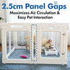 Clear Acrylic Dog Playpen Indoor, Expandable Size & Flexible Shape, Ideal for Small & Toy Dogs, Black