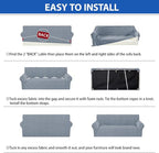 ZNSAYOTX Stretch Couch Cover, 1 Piece Oversized Sofa Covers for 3 Cushion Couch, Jacquard Sofa Slipcovers with Elastic Bottom Thickened Furniture Protector for Dog Cat Pet (X-Large, Light Grey)