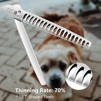 HASHIMOTO Chunkers Dog Grooming Scissors, 7.0 inch, 70% Thinning Rate. | Bulking off Coat Quickly, Sharp, 440C Stainless Steel
